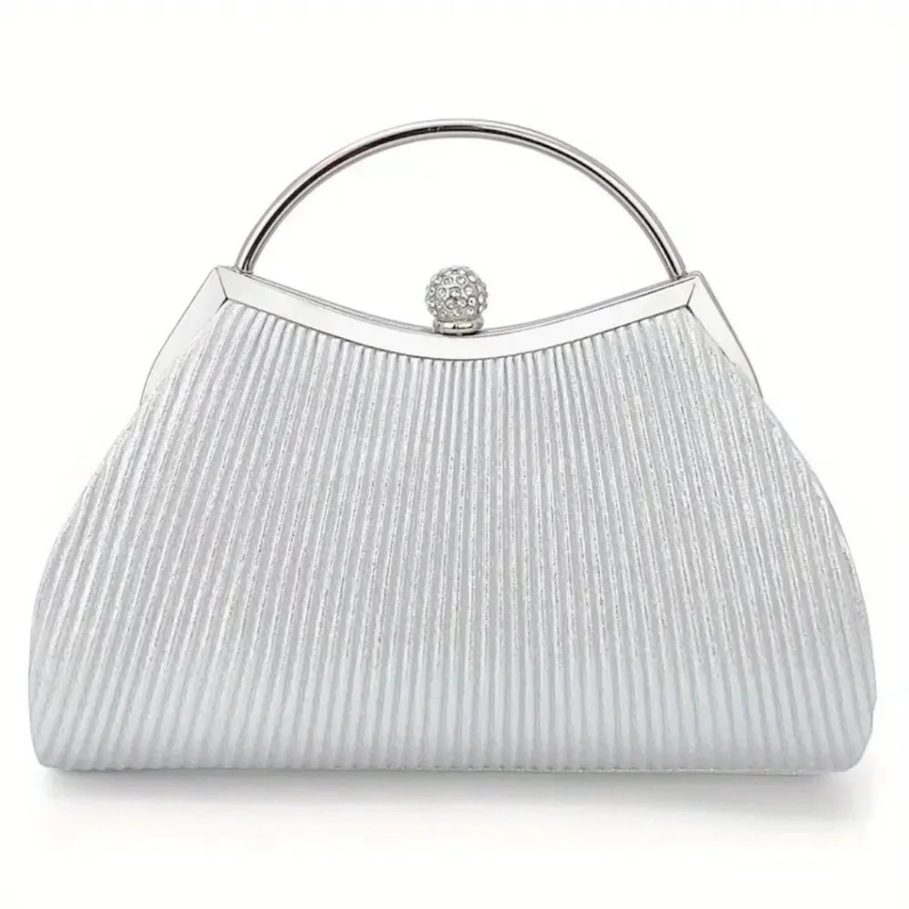 Glamorous Evening Handbag Silvery